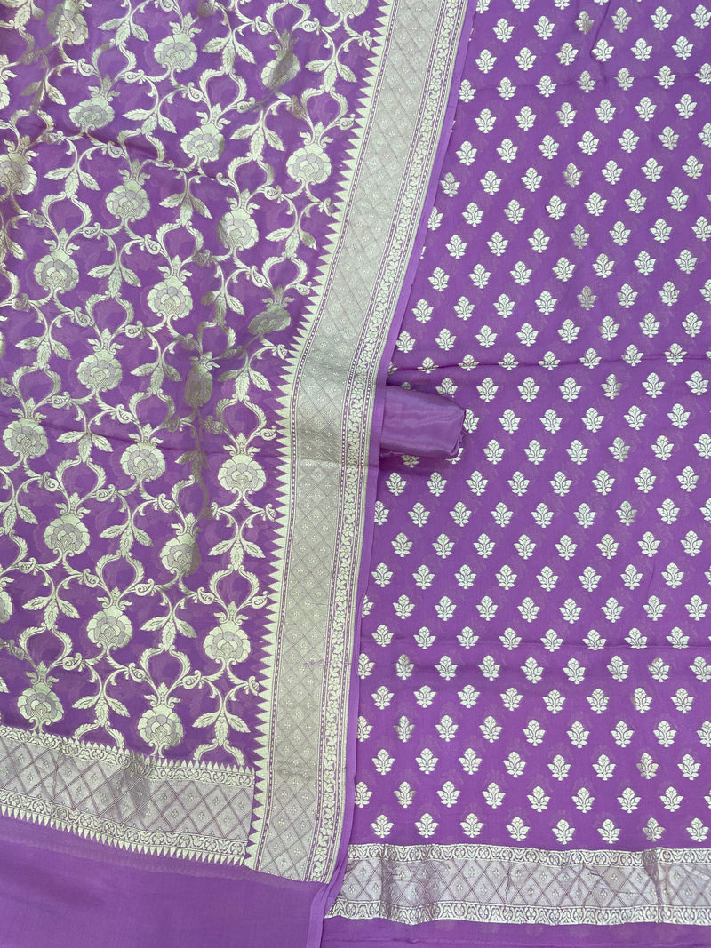 Khaddi Georgette Banarasi Dress material - The Handlooms