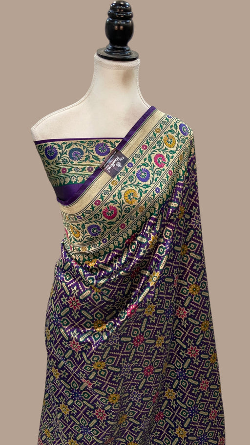 Regal Pure Katan Silk Banarasi Saree – Handwoven Tanchui Brocade With Meenakari - The Handlooms