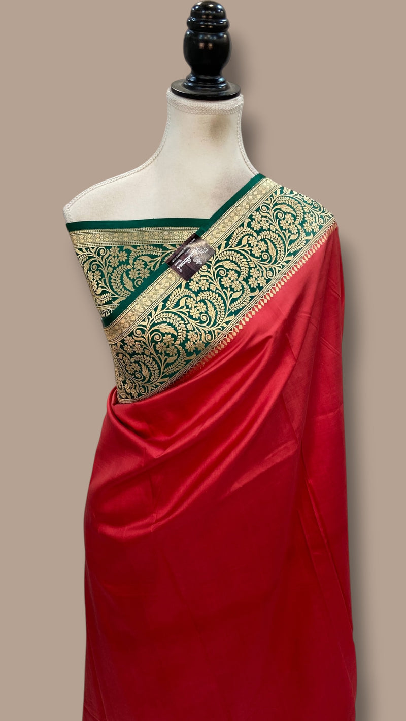 Pure Katan Silk Banarasi Handloom Saree - All Over Kadua Motifs - The Handlooms