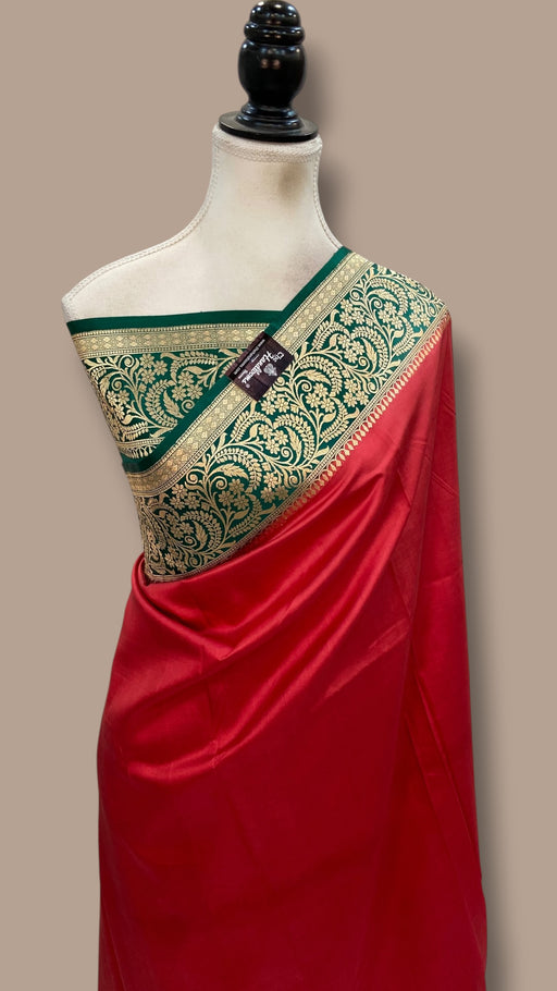 Pure Katan Silk Banarasi Handloom Saree - All Over Kadua Motifs - The Handlooms