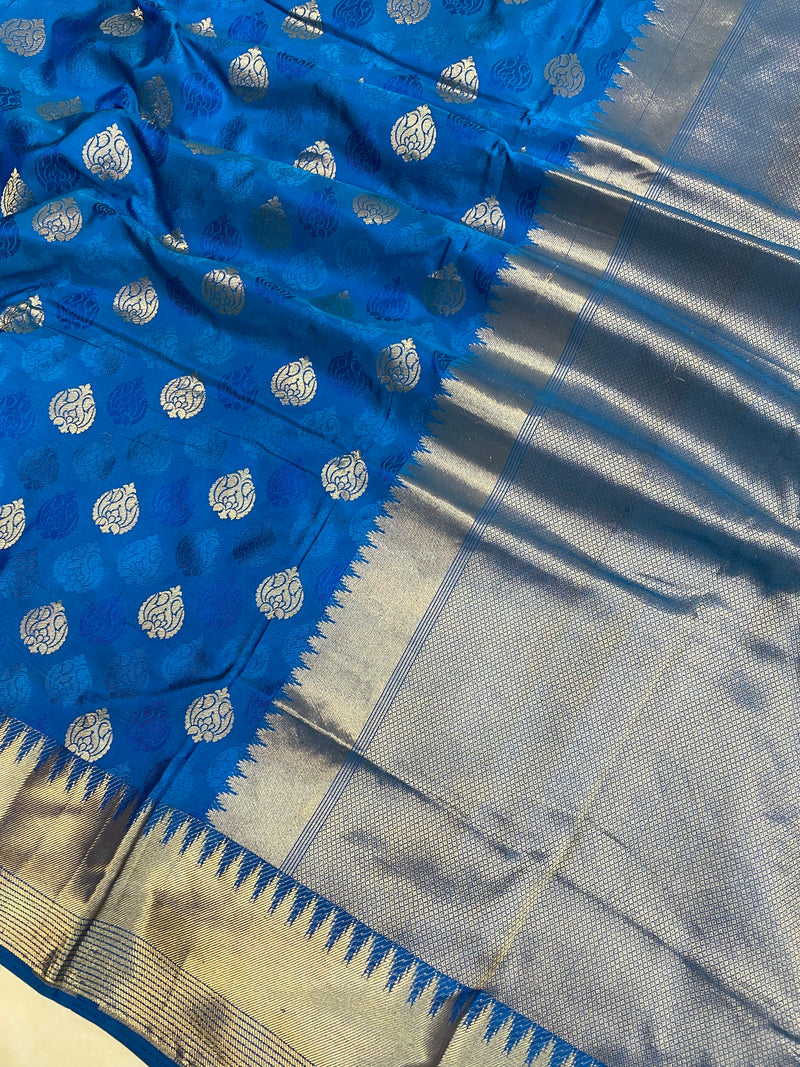 Pure Katan Silk Banarasi Handloom Saree - All over Jaal work - The Handlooms