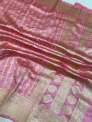 Pure Chiniya Silk Khaddi Handloom Banarasi Saree - The Handlooms