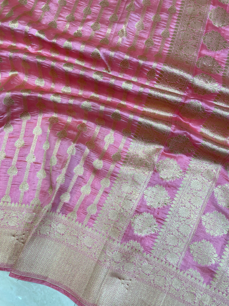 Pure Chiniya Silk Khaddi Handloom Banarasi Saree - The Handlooms