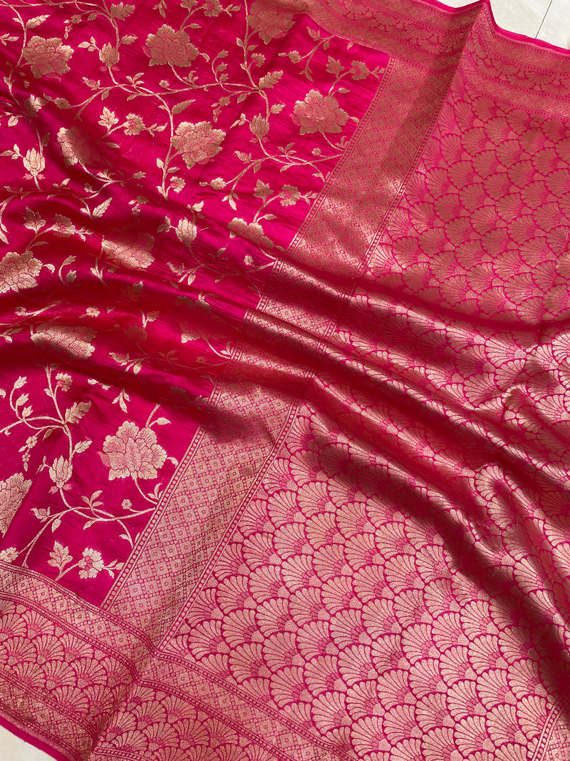 Pure Chiniya Silk Khaddi Handloom Banarasi Saree - The Handlooms