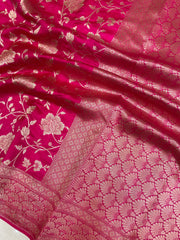 Pure Chiniya Silk Khaddi Handloom Banarasi Saree - The Handlooms