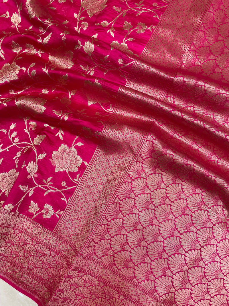 Pure Chiniya Silk Khaddi Handloom Banarasi Saree - The Handlooms
