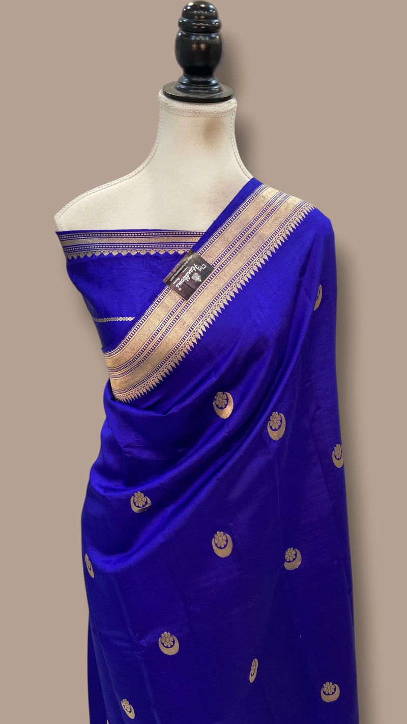 Pure Katan Silk Banarasi Handloom Saree - All Over Kadua Motifs - The Handlooms