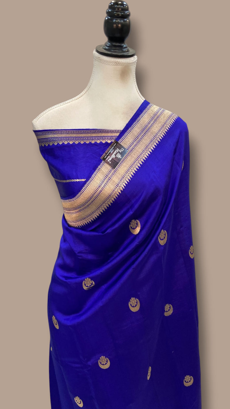 Pure Katan Silk Banarasi Handloom Saree - All Over Kadua Motifs - The Handlooms