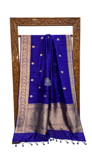 Pure Katan Silk Banarasi Handloom Saree - All Over Kadua Motifs - The Handlooms
