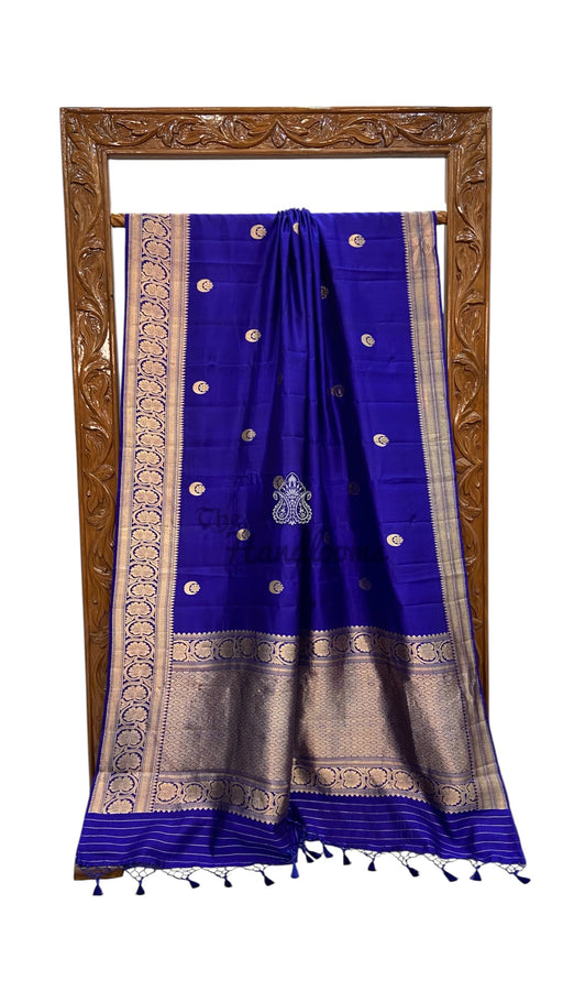Pure Katan Silk Banarasi Handloom Saree - All Over Kadua Motifs - The Handlooms