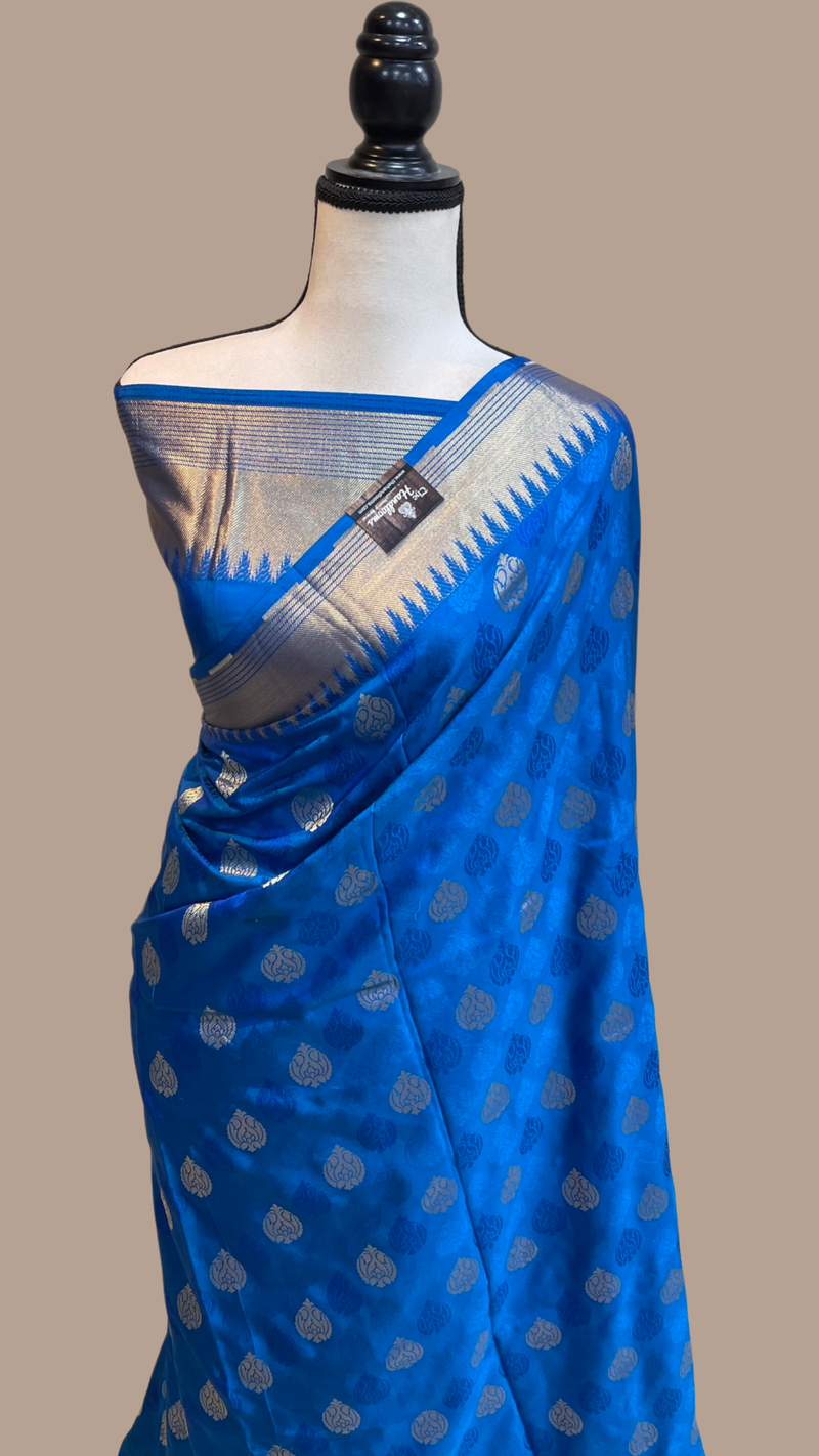 Pure Katan Silk Banarasi Handloom Saree - All over Jaal work - The Handlooms