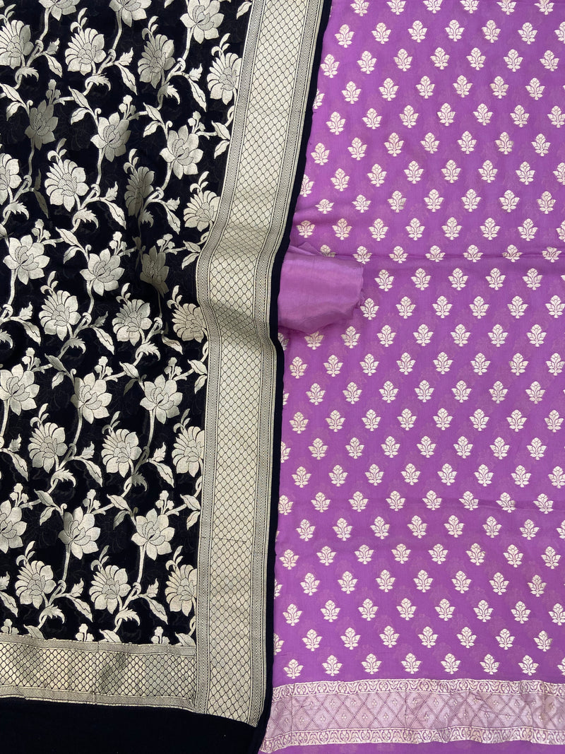 Khaddi Georgette Banarasi Dress material - The Handlooms