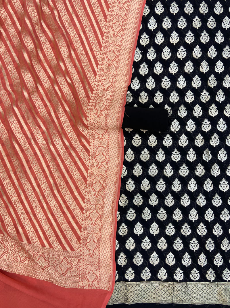 Khaddi Georgette Banarasi Dress material - The Handlooms