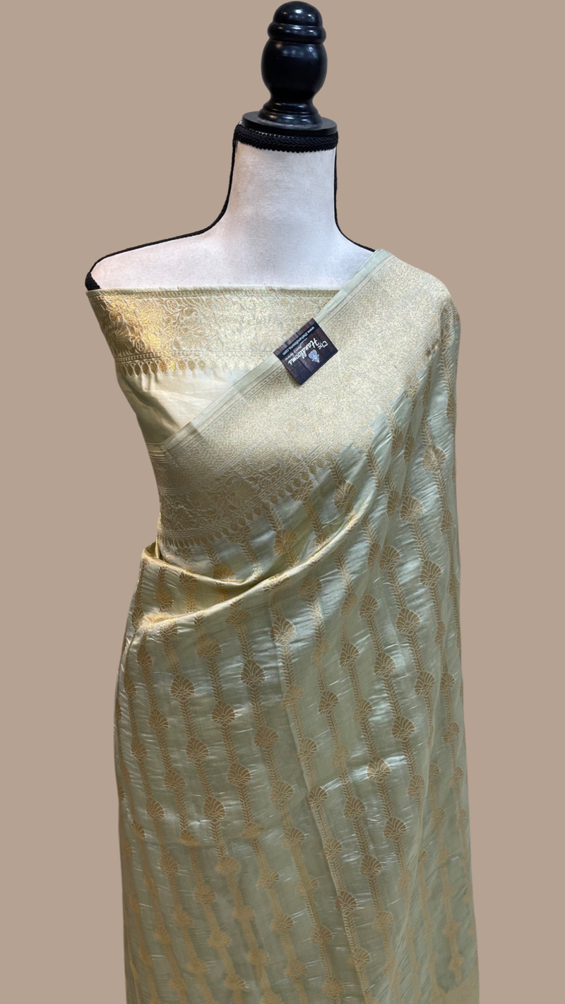 Pure Chiniya Silk Khaddi Handloom Banarasi Saree - The Handlooms