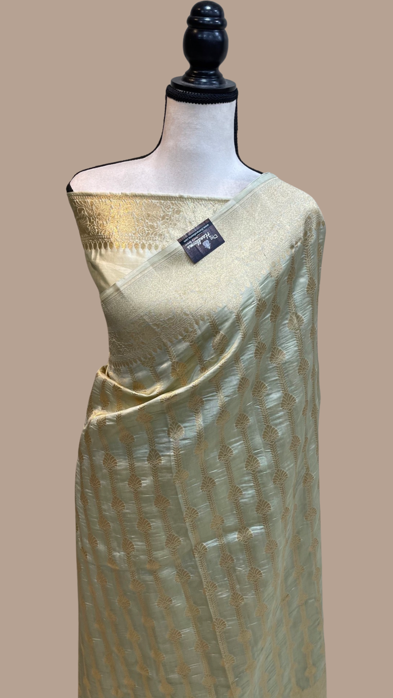 Pure Chiniya Silk Khaddi Handloom Banarasi Saree - The Handlooms