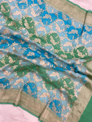 Khaddi Georgette Handloom Banarasi Dupatta - The Handlooms