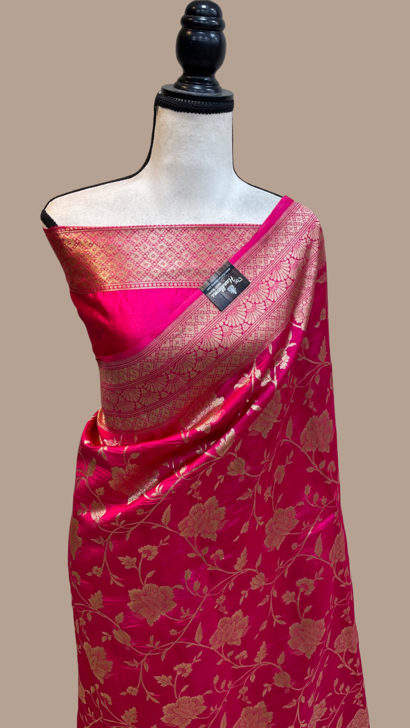 Pure Chiniya Silk Khaddi Handloom Banarasi Saree - The Handlooms
