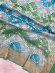 Khaddi Georgette Handloom Banarasi Dupatta - The Handlooms