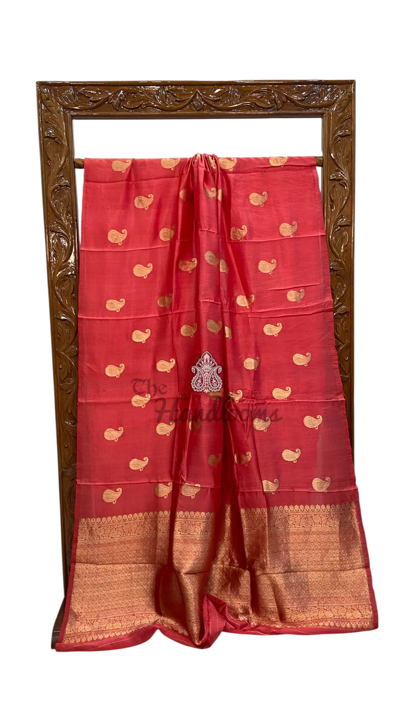 Pure Katan Silk Banarasi Handloom Saree - All over Kadua motifs - The Handlooms