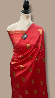 Pure Katan Silk Banarasi Handloom Saree - All over Kadua motifs - The Handlooms