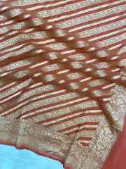 Pure Khaddi Georgette Dupatta - water zari - The Handlooms