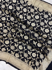 Khaddi Georgette Handloom Banarasi Dupatta - The Handlooms