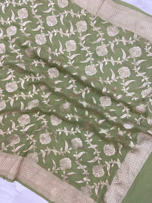 Khaddi Georgette Handloom Banarasi Dupatta