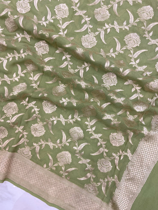 Khaddi Georgette Handloom Banarasi Dupatta