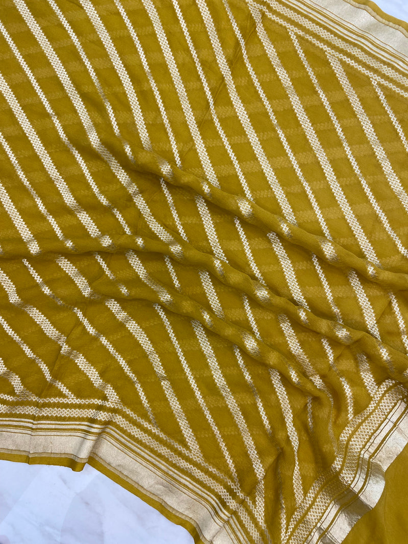 Khaddi Georgette Handloom Banarasi Dupatta - The Handlooms