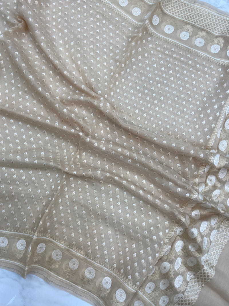Pure Cotton Banarasi Handloom Dupatta - The Handlooms
