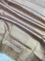 Pure Tissue Reshmi Zari Banarasi Brocade Handloom Dupatta - The Handlooms