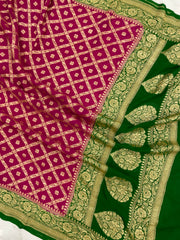 Khaddi Georgette Handloom Banarasi Dupatta - The Handlooms