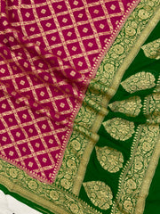Khaddi Georgette Handloom Banarasi Dupatta - The Handlooms