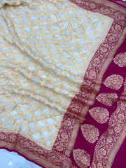Khaddi Georgette Handloom Banarasi Dupatta - The Handlooms