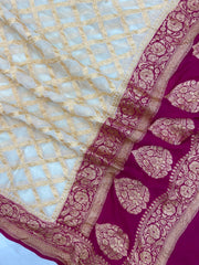 Khaddi Georgette Handloom Banarasi Dupatta - The Handlooms