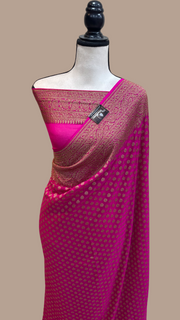 Pure Khaddi Georgette Banarasi Saree -  Antique zari - The Handlooms