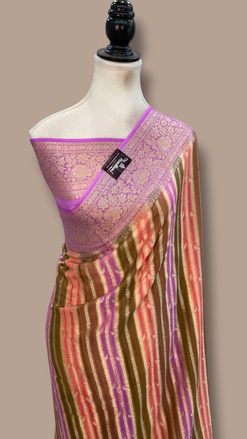 Pure Chiffon Khaddi Banarasi Saree - The Handlooms