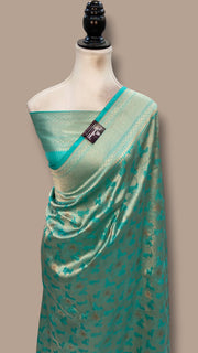 Regal Pure Katan Silk Banarasi Saree – Handwoven Tanchui Brocade With Meenakari Work - The Handlooms