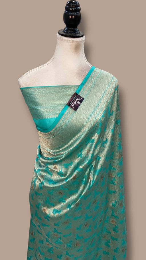 Regal Pure Katan Silk Banarasi Saree – Handwoven Tanchui Brocade With Meenakari Work - The Handlooms