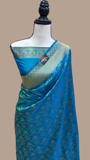 Pure Katan Silk Banarasi Handloom Saree - All over Jaal work - The Handlooms