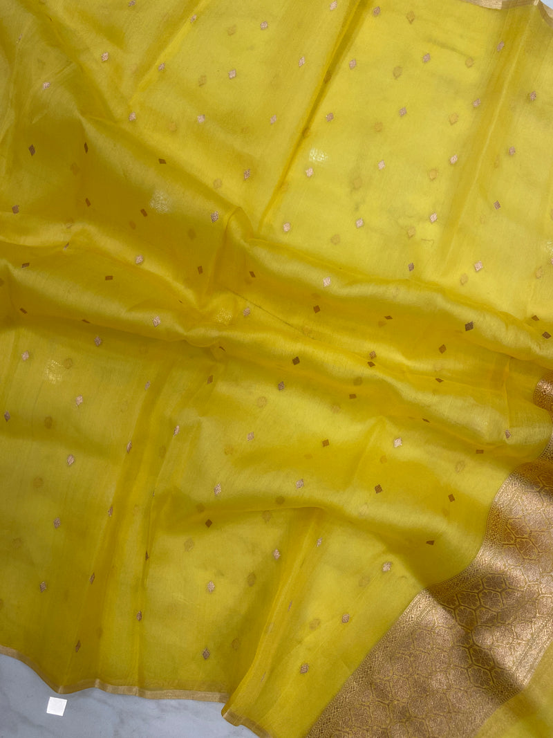 Pure kora Banarasi Handloom Dupatta - The Handlooms