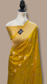Pure Katan Silk Banarasi Handloom Saree - All Over Motifs Work - The Handlooms