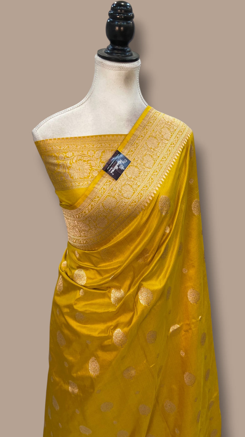 Pure Katan Silk Banarasi Handloom Saree - All Over Motifs Work - The Handlooms
