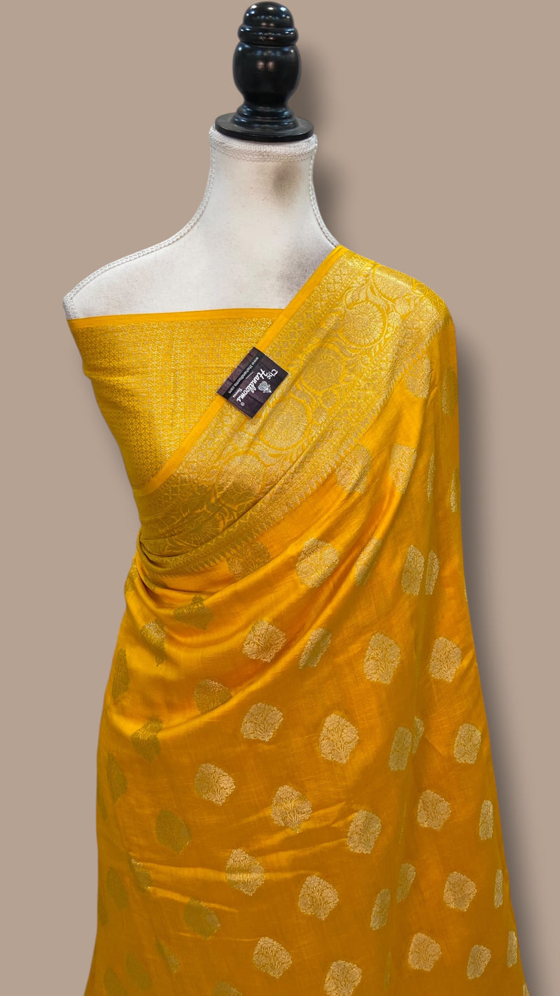 Pure Dupion Silk Banarasi Saree - Gold Zari