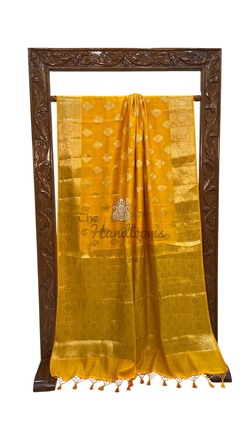 Pure Dupion Silk Banarasi Saree - Gold Zari