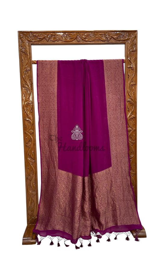 Pure Khaddi Georgette Handloom Banarasi Saree - The Handlooms