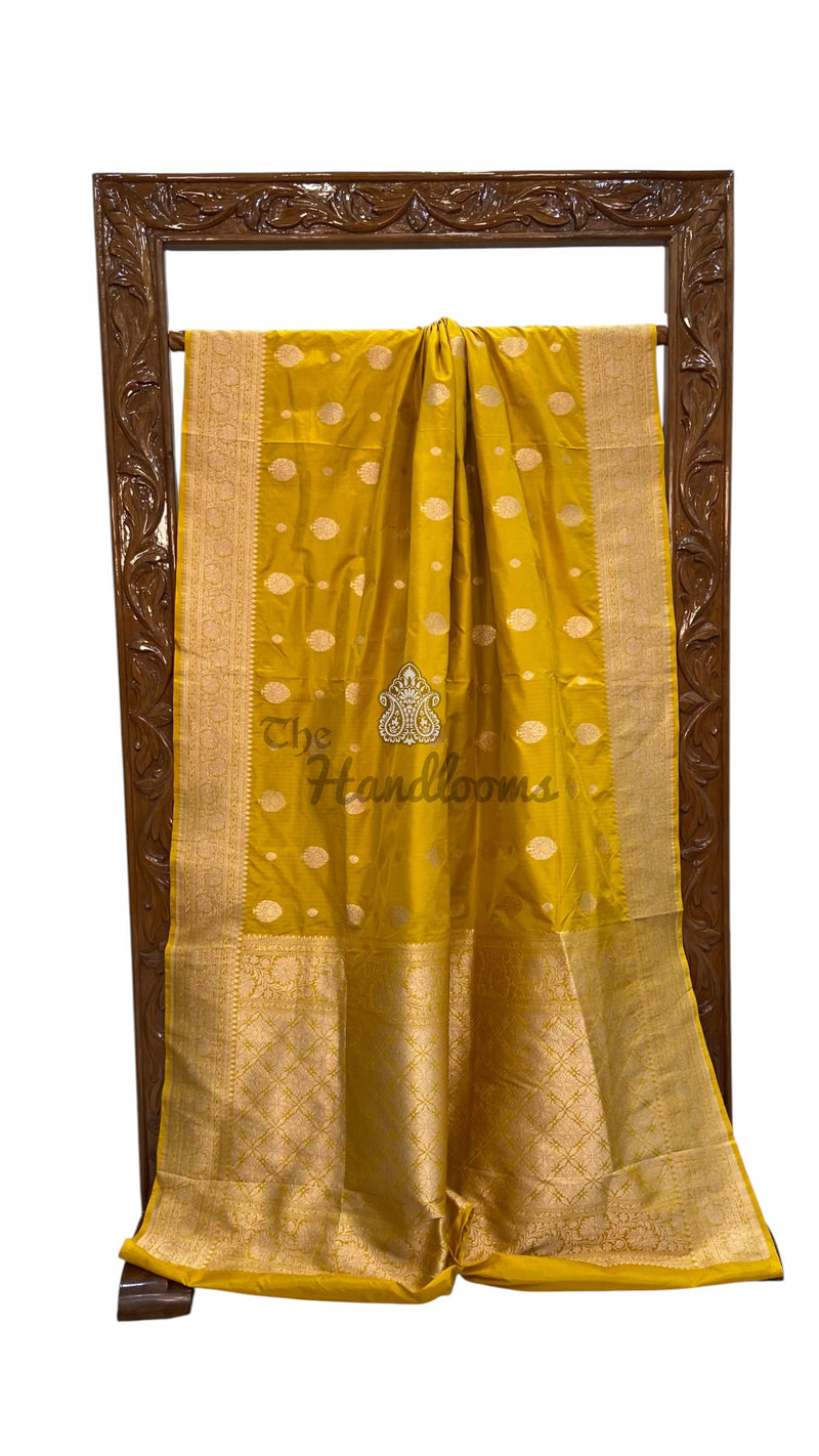 Pure Katan Silk Banarasi Handloom Saree - All Over Motifs Work - The Handlooms