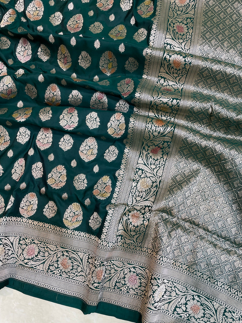 Pure Katan Silk Banarasi Handloom Saree - All Over Jaal Work - The Handlooms