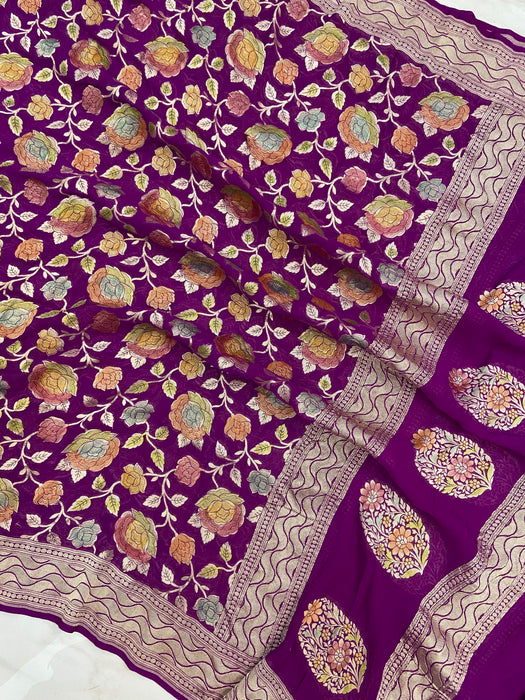 Khaddi Georgette Handloom Banarasi Dupatta