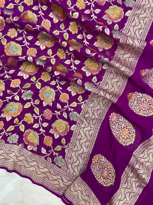 Khaddi Georgette Handloom Banarasi Dupatta